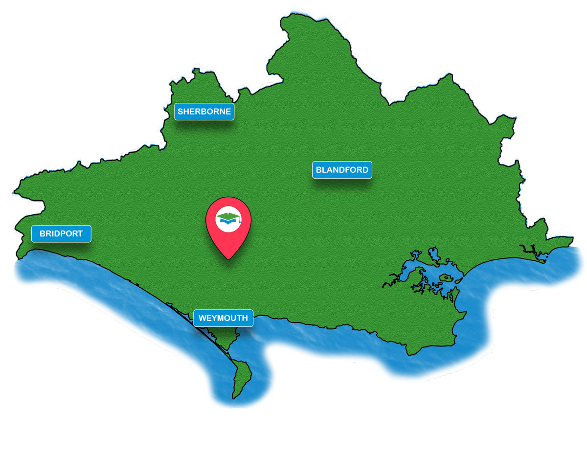 School trip Isle of Wight location map for Dorset Falconry Park
